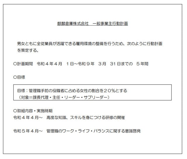 一般事業主行動計画